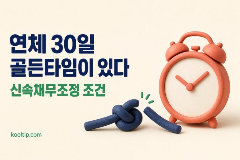 신속채무조정 조건과 후기: 연체 30일이 지나면 달라지는 것 (2026)