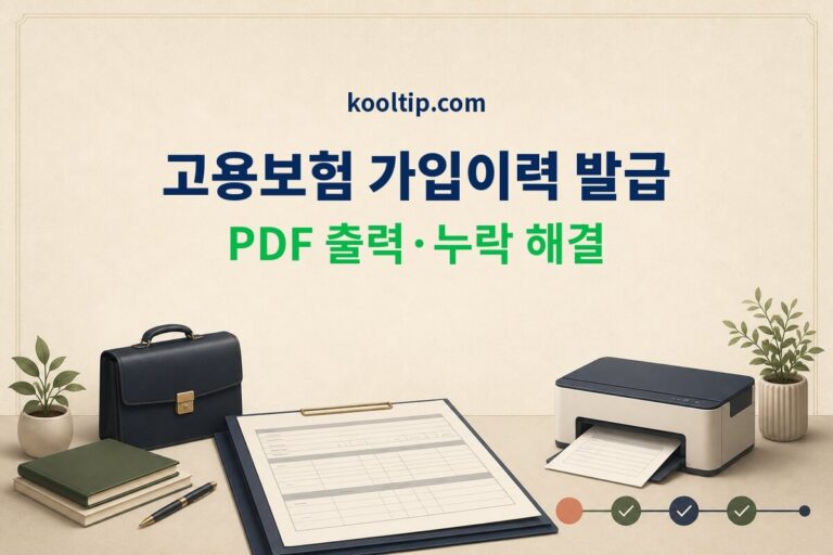 고용보험 피보험자격 이력내역서 발급, PDF·누락 해결