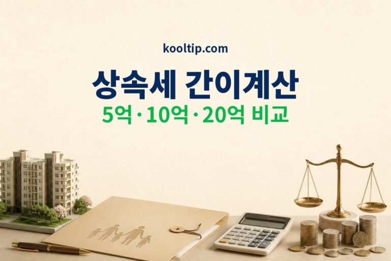 상속세 계산기, 아파트 5억·10억·20억 간이계산