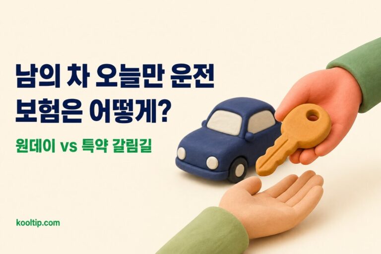 원데이 자동차보험: 삼성·하나·DB 비교와 원데이 vs 특약 갈림길 (2026)