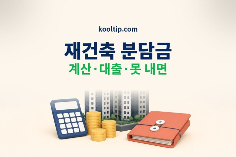 재건축 분담금 대출, 추가분담금 못 내면 생기는 일