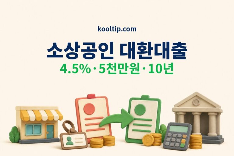 소상공인 대환대출 4.5퍼센트 5천만원 10년 안내 썸네일