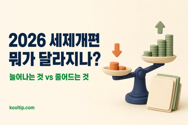 2026 세제개편 뭐가 달라지나 - 늘어나는 것 vs 줄어드는 것, 저울과 동전