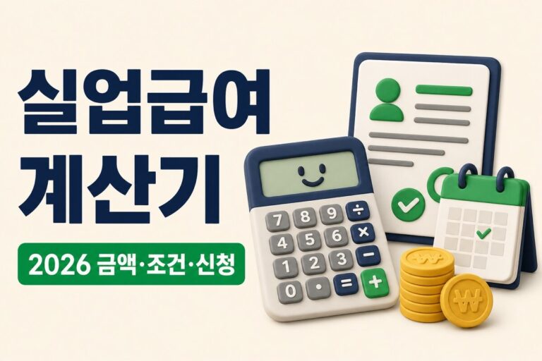 실업급여 계산기 2026 금액 조건 신청방법 안내 썸네일