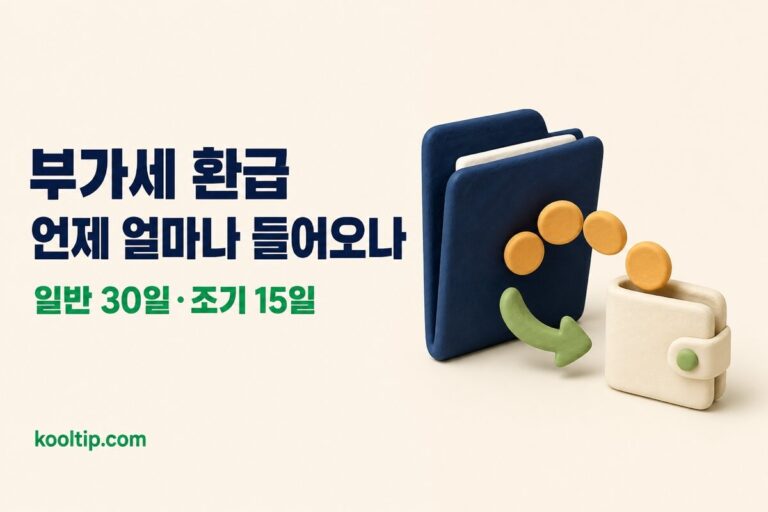 부가세 환급일·기간: 일반 30일·조기 15일, 2026년은 8월 26일까지 (개인사업자)