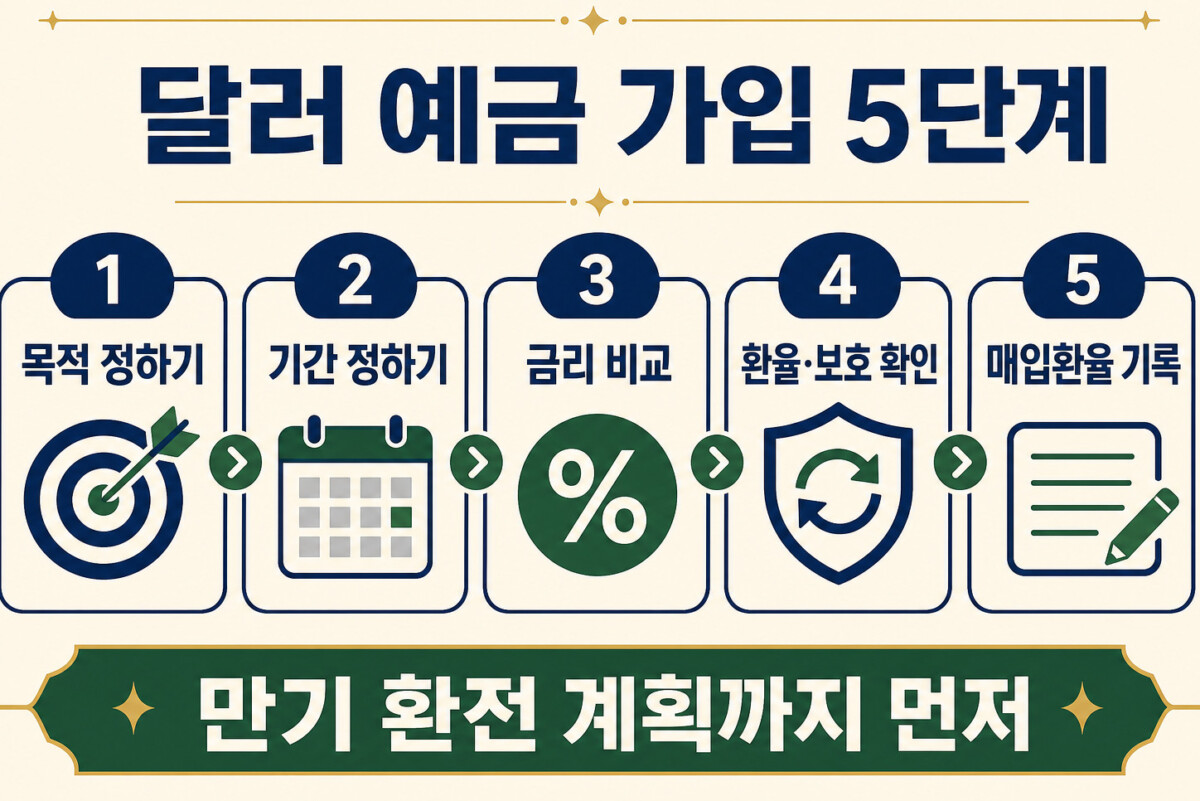 달러 예금 목적 통화 기간 금리 환율 보호한도 가입 순서 인포그래픽