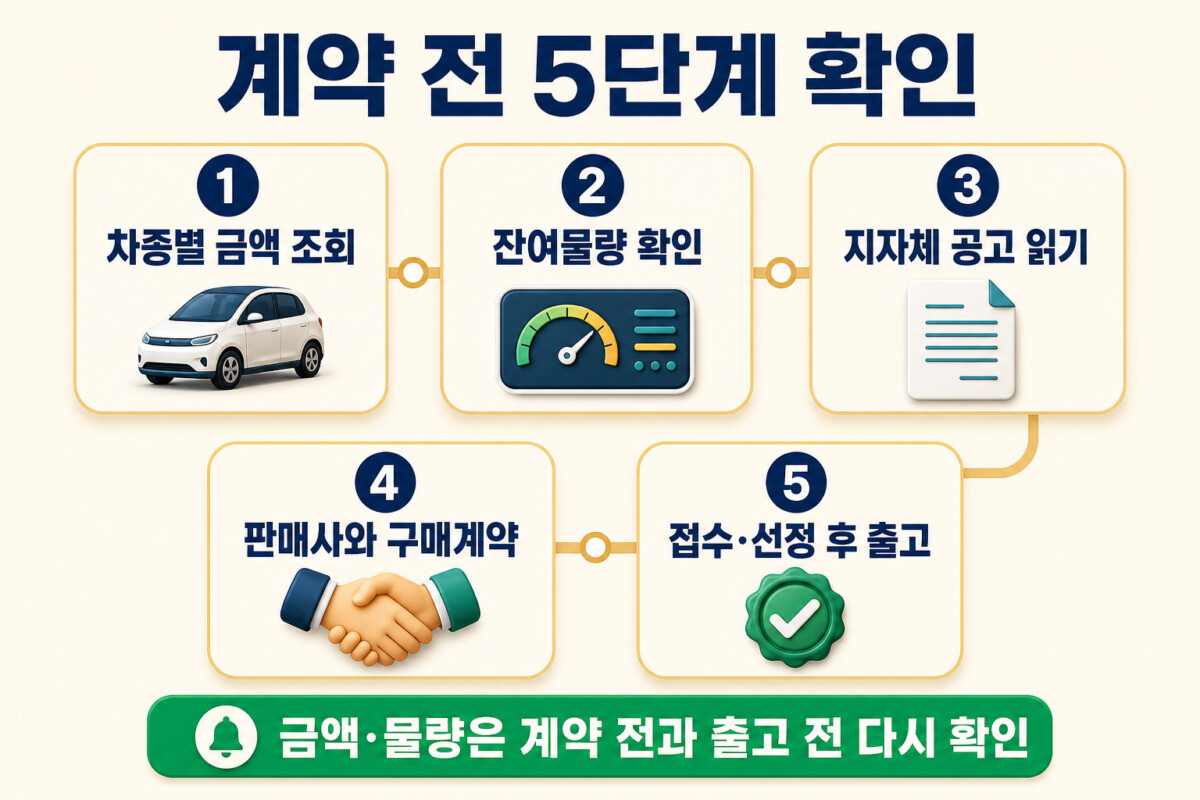 전기차 구매계약 전 보조금 조회부터 접수 선정 출고까지 5단계 이미지
