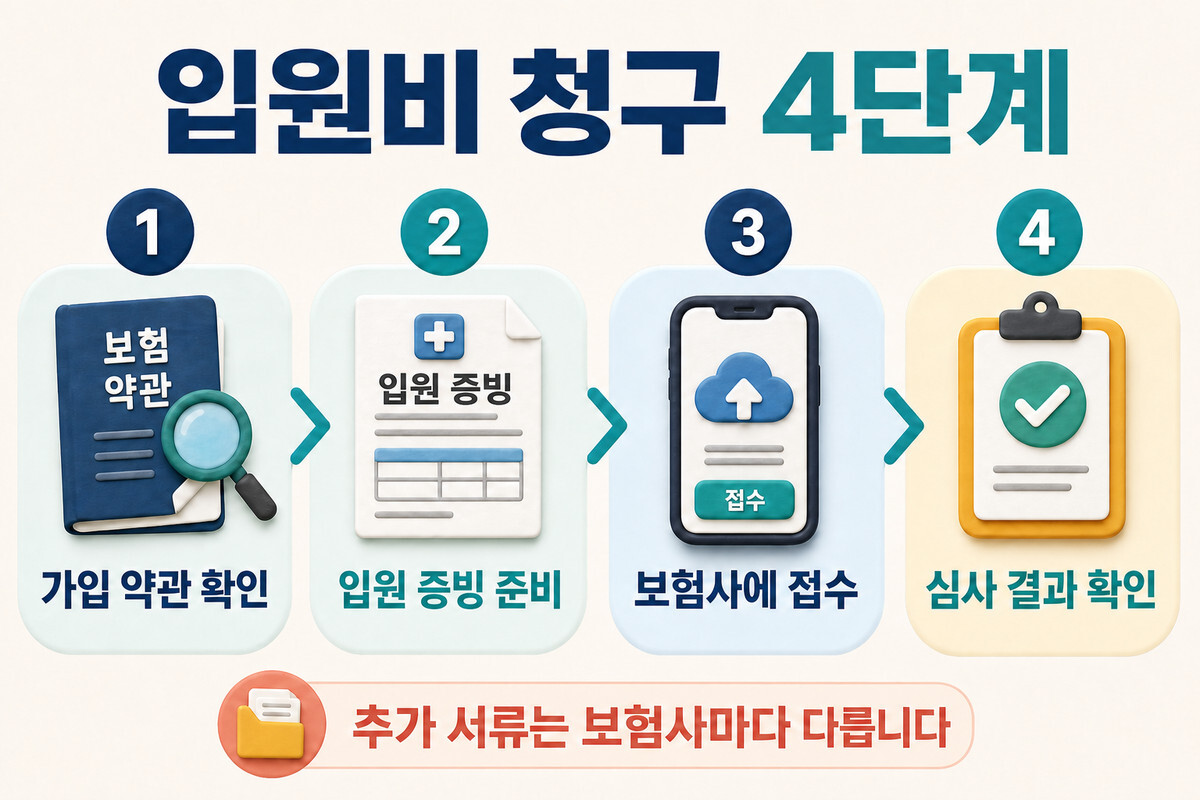 입원비 보험금 청구 4단계