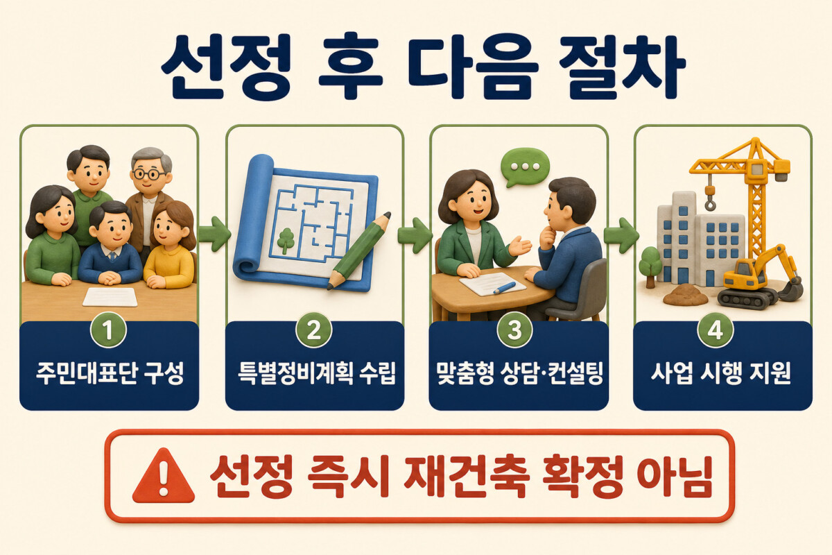 인천 선도지구 선정 후 특별정비계획 상담 사업시행 절차 인포그래픽