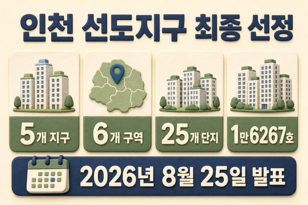 인천 선도지구 5개 지구 6개 구역 25개 단지 1만6267호 인포그래픽