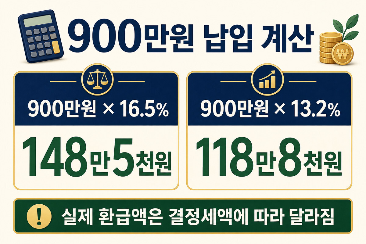 IRP 900만원 세액공제 최대 148만5천원 118만8천원 계산 인포그래픽