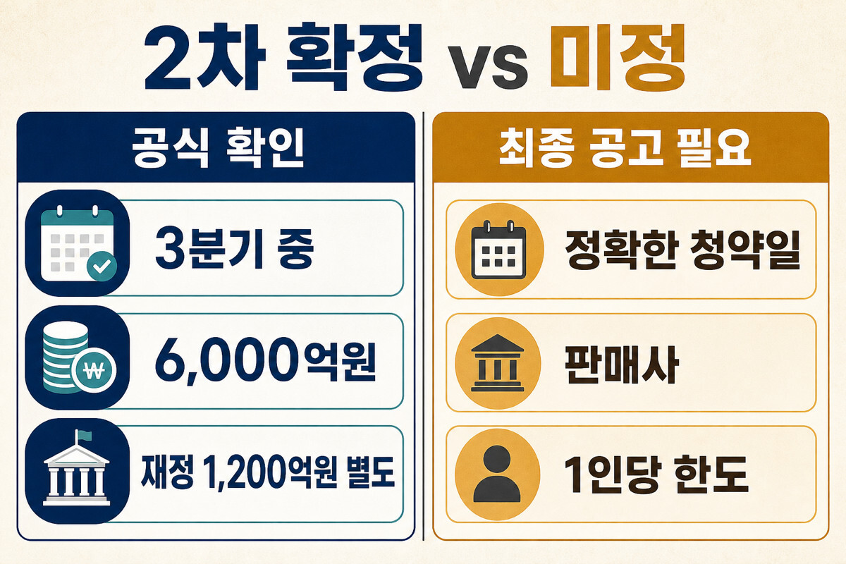 국민성장펀드 2차 6000억원 3분기 확정과 청약일 판매사 미정 구분 인포그래픽