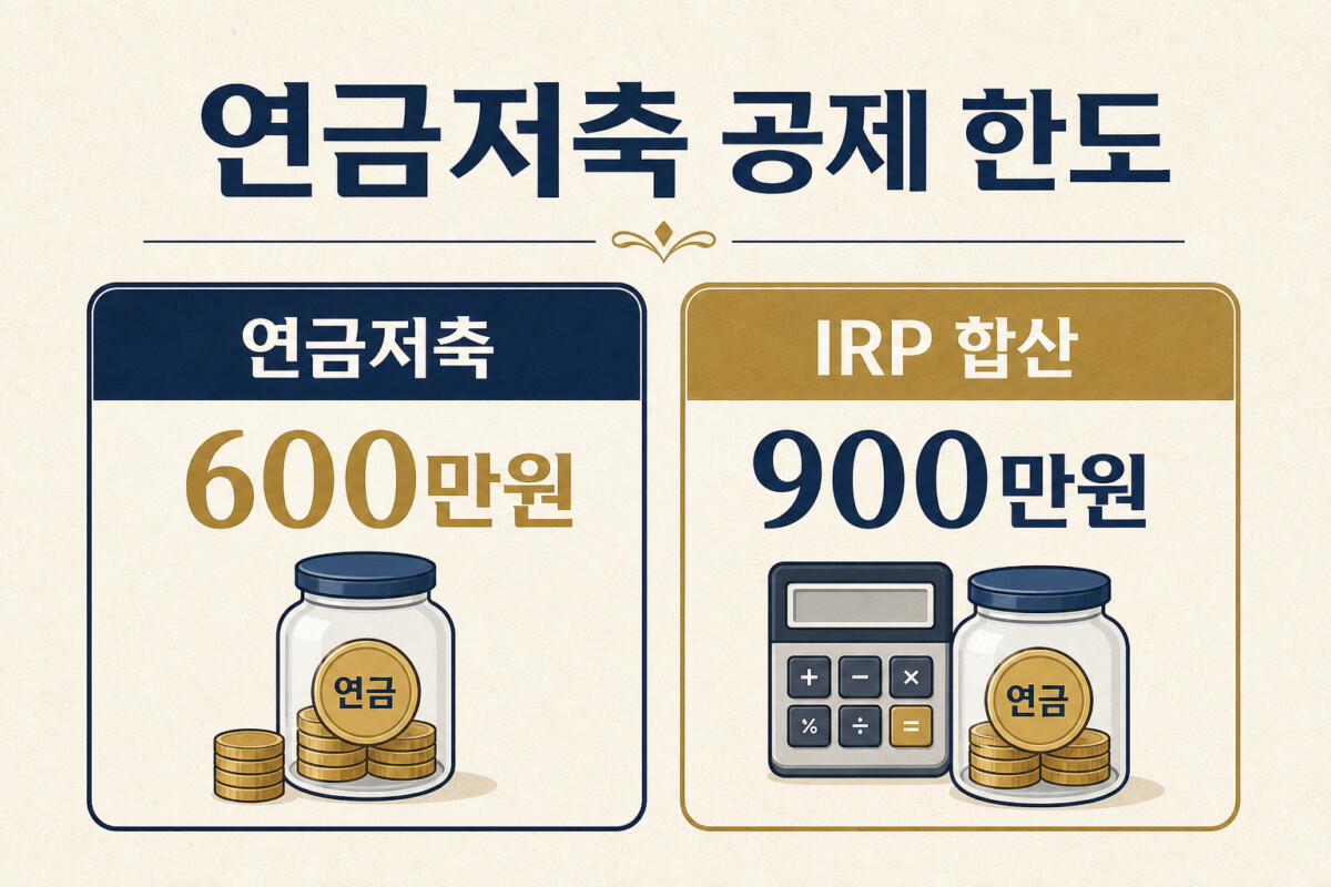 연금저축 600만원 IRP 합산 900만원 세액공제 한도 인포그래픽