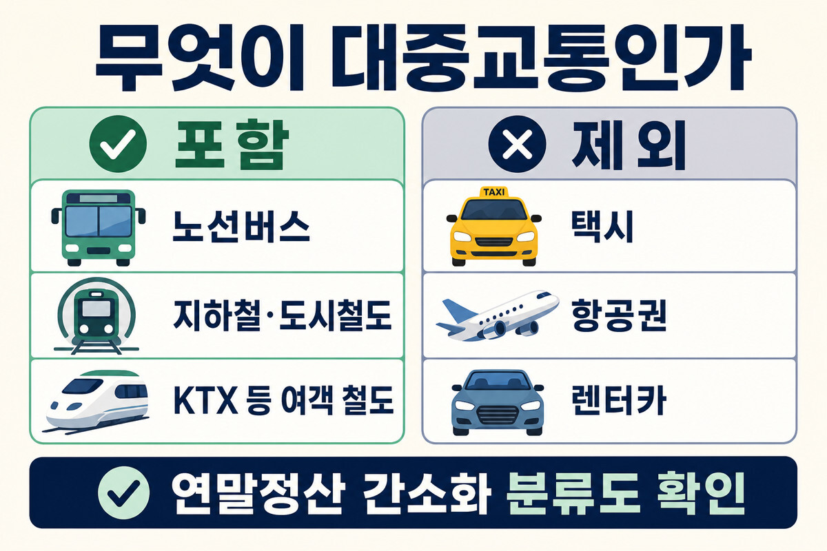 대중교통 소득공제 버스 지하철 KTX 철도 포함 택시 항공 제외 인포그래픽