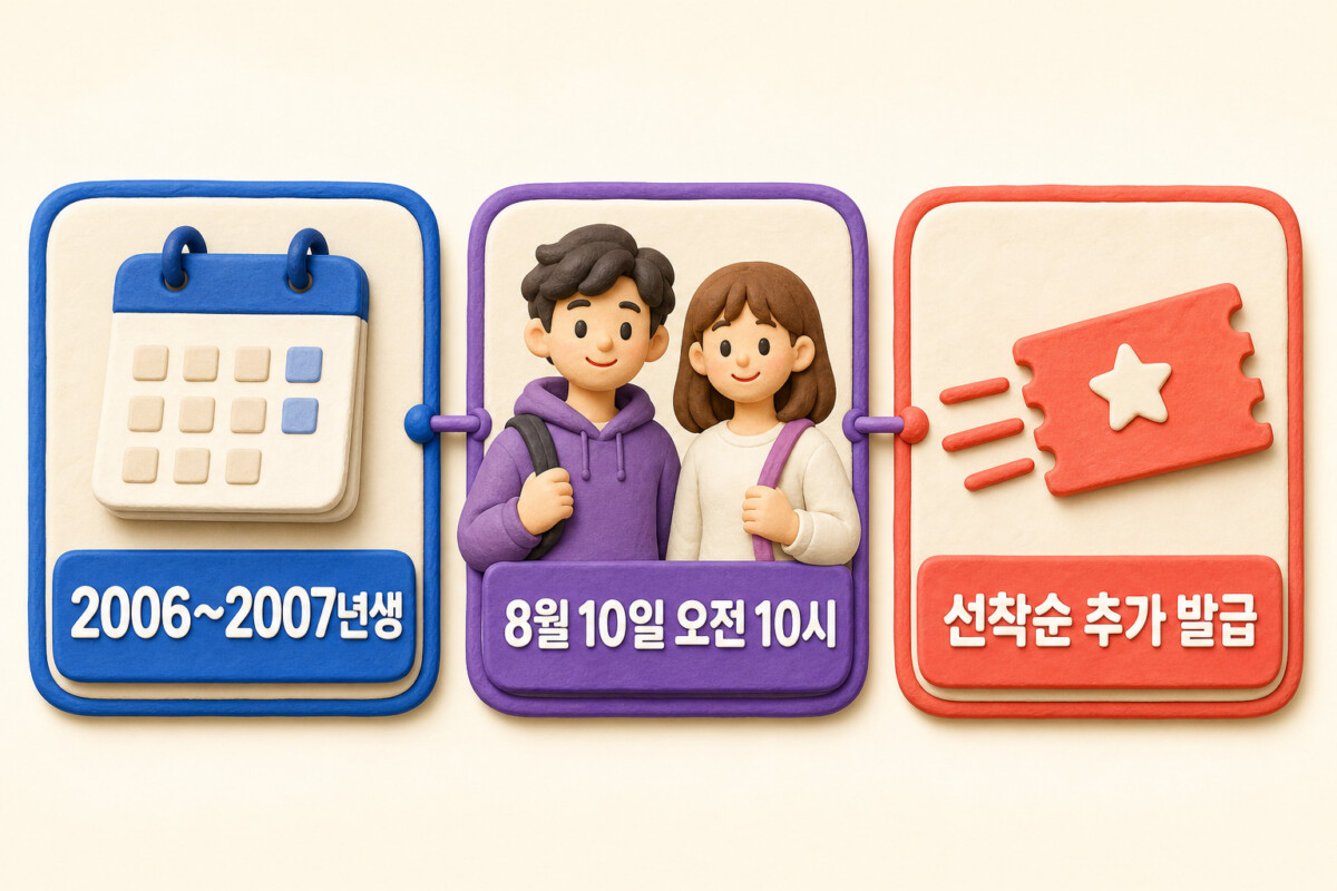 2006~2007년생 청년문화예술패스 8월 10일 오전 10시 선착순 추가 발급