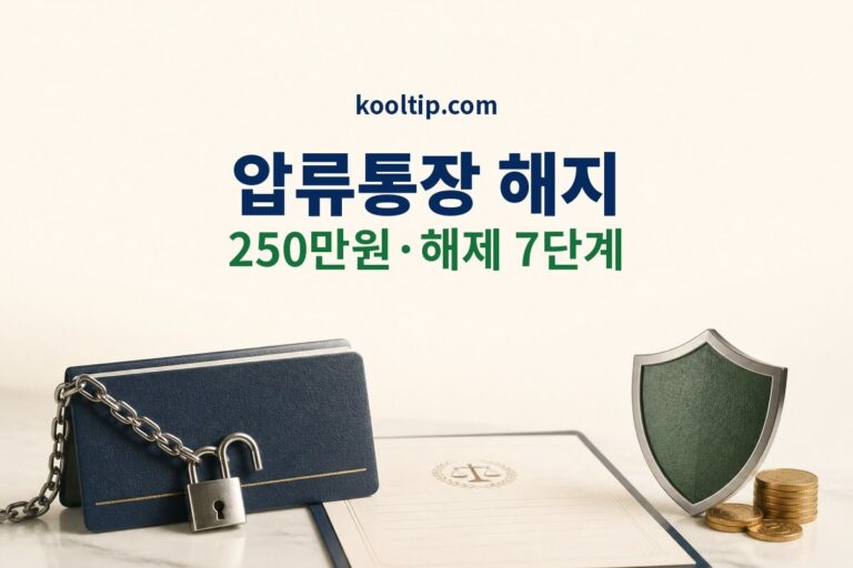 압류통장 해지 250만원 보호와 해제 절차 썸네일