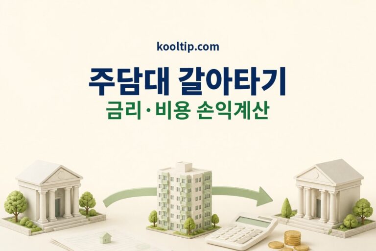 주택담보대출 갈아타기 금리 비용 손익계산 썸네일