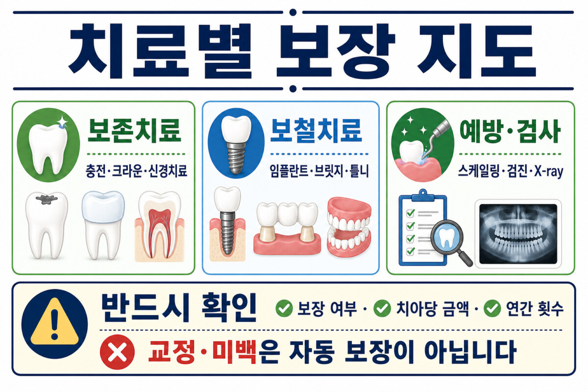치아보험 보존치료 보철치료 예방관리 치료별 지급단위 확인 인포그래픽