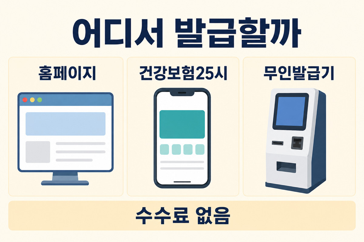 건강보험 자격득실확인서를 홈페이지 건강보험25시 무인발급기에서 발급하는 방법